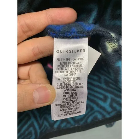 Quiksilver Men’s S OG Retro Printed Polar Fleece‎ Full Zip Jacket Hiking Outdoor - Picture 9 of 13